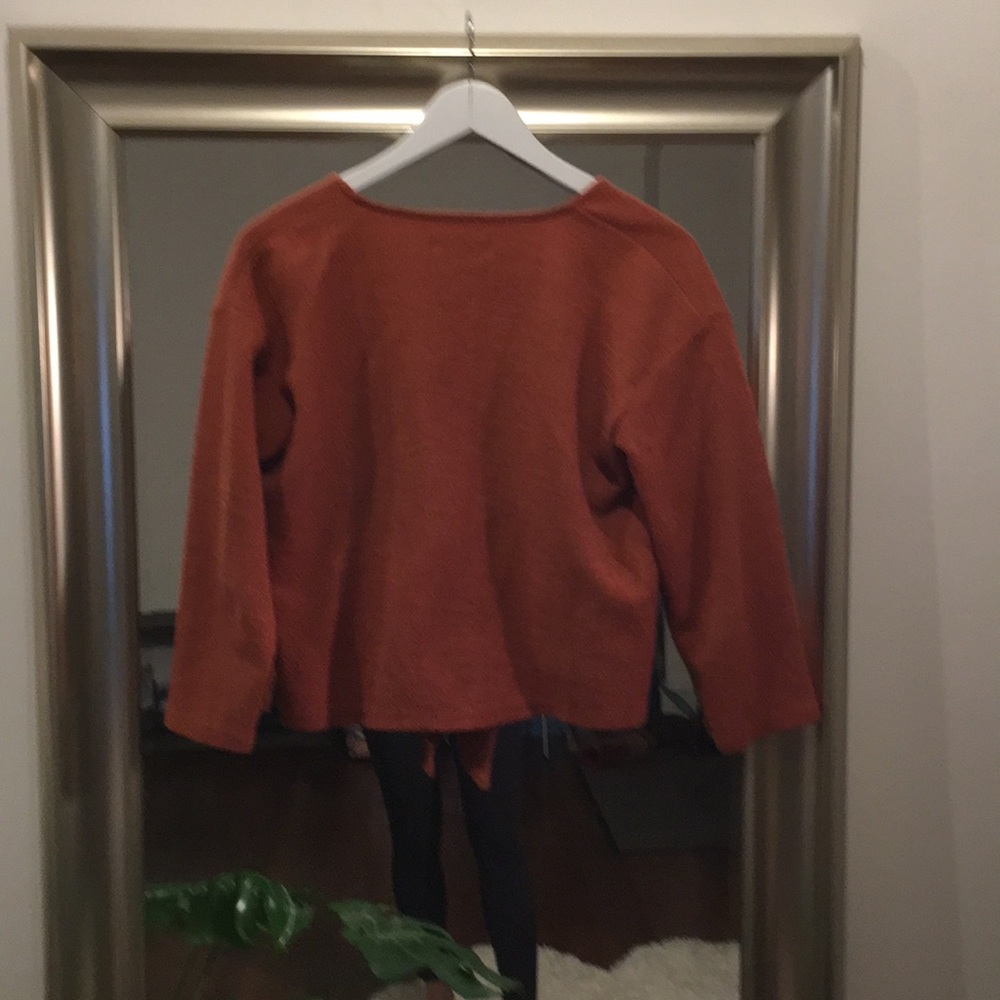 Madewell | Orange Long-Sleeve V-Neck. Size S - Picture 5 of 5